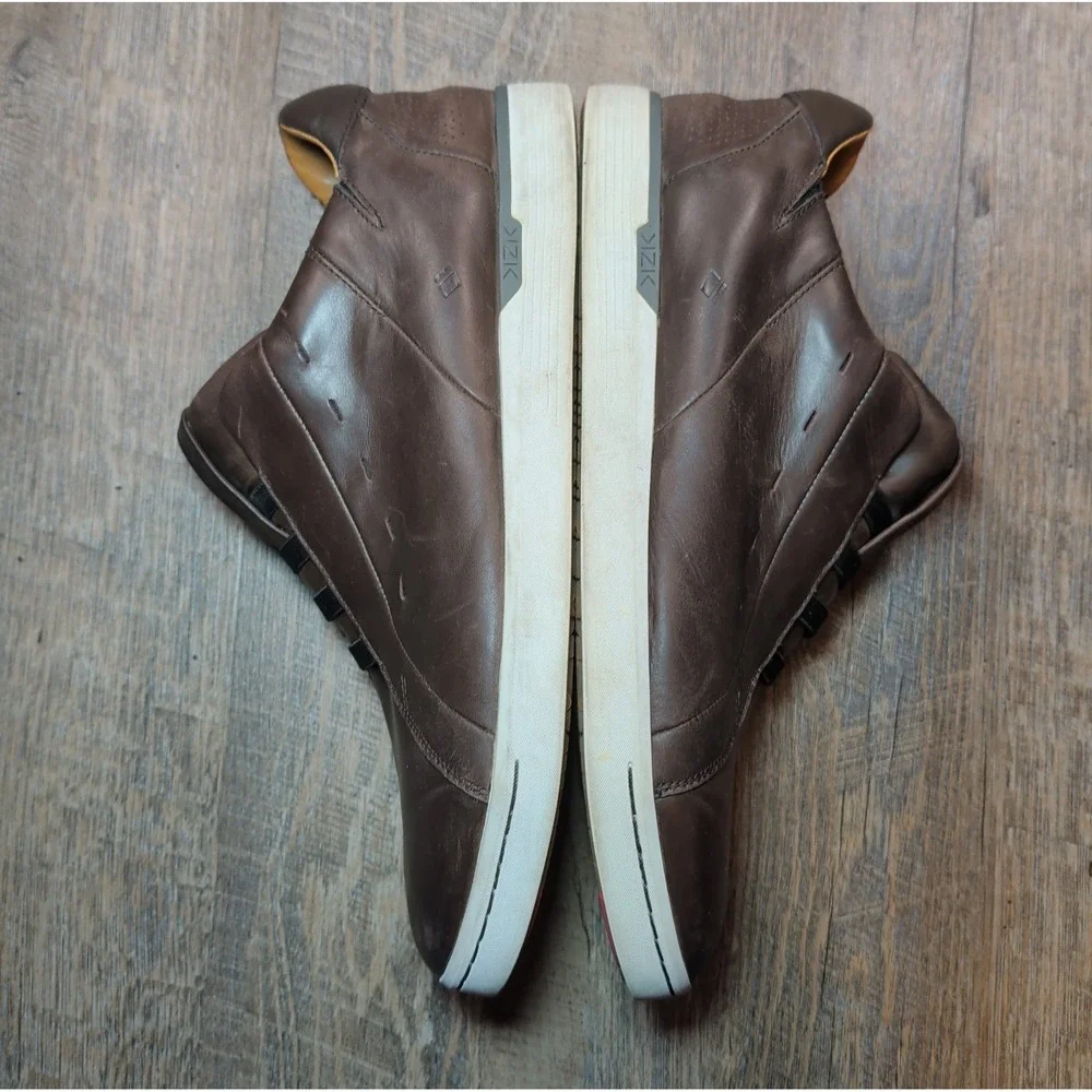Kizik KZK Mens Size 13 M Hands Free New York Slip On Leather Brown Casual Shoes